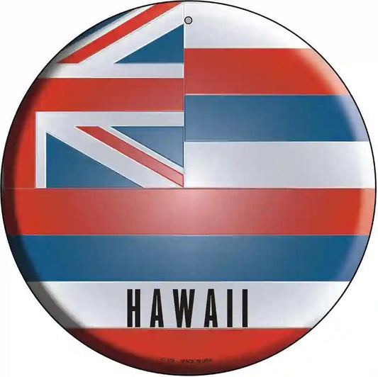 Hawaii State Flag Metal Circular Sign