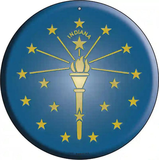 Indiana State Flag Metal Circular Sign