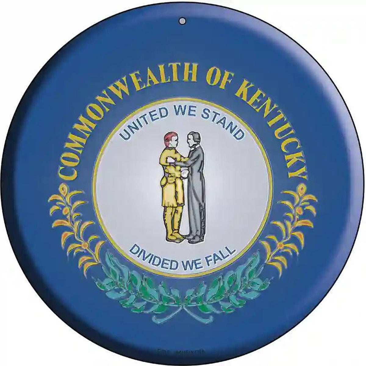 Kentucky State Flag Metal Circular Sign