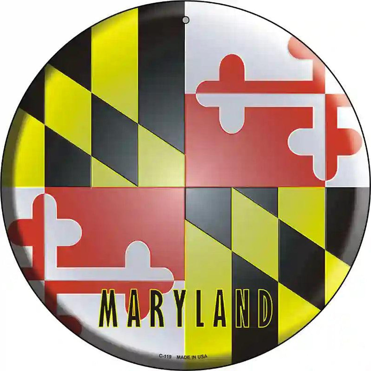 Maryland State Flag Metal Circular Sign