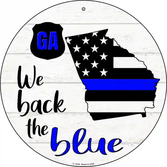 Georgia Back The Blue Novelty Circular Sign