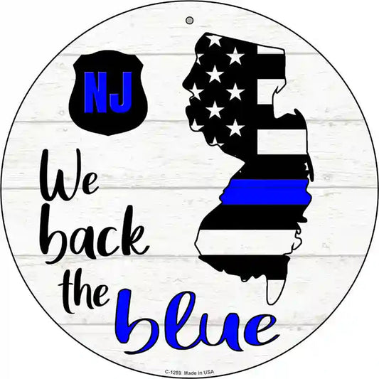 New Jersey Back The Blue Novelty Circular Sign