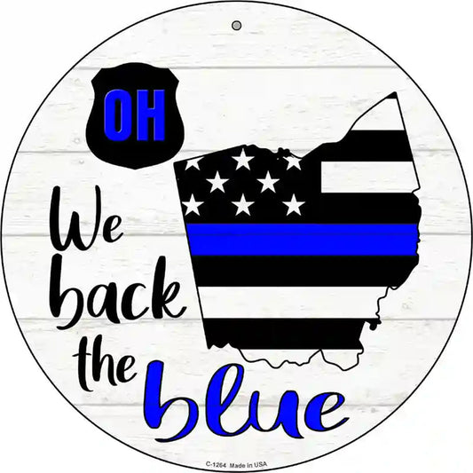 Ohio Back The Blue Novelty Circular Sign