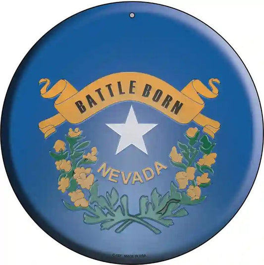 Nevada State Flag Metal Circular Sign