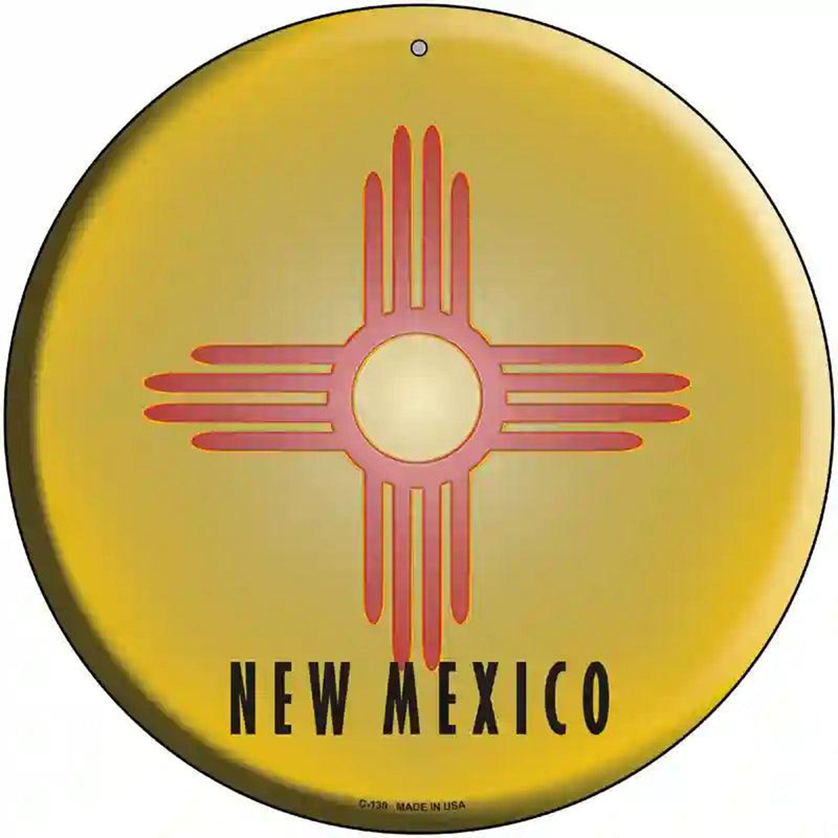 New Mexico State Flag Metal Circular Sign