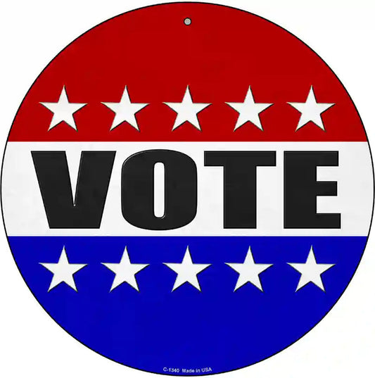 Vote Novelty Metal Circle