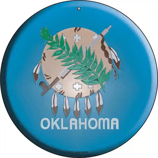 Oklahoma State Flag Metal Circular Sign