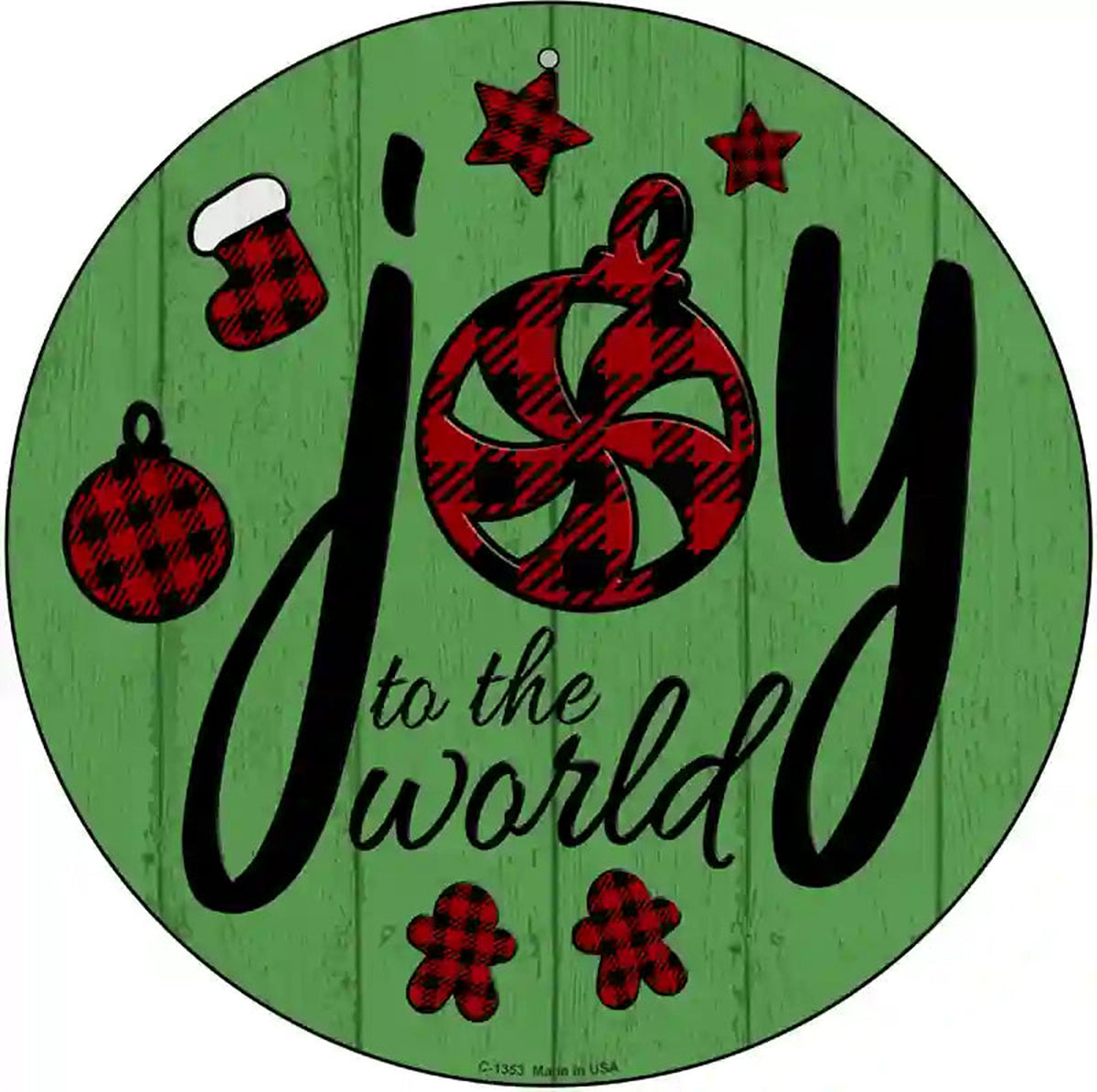Joy To The World Novelty Metal Circular Sign