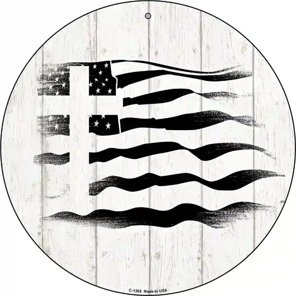 Christian Flag Novelty Metal Circular Sign