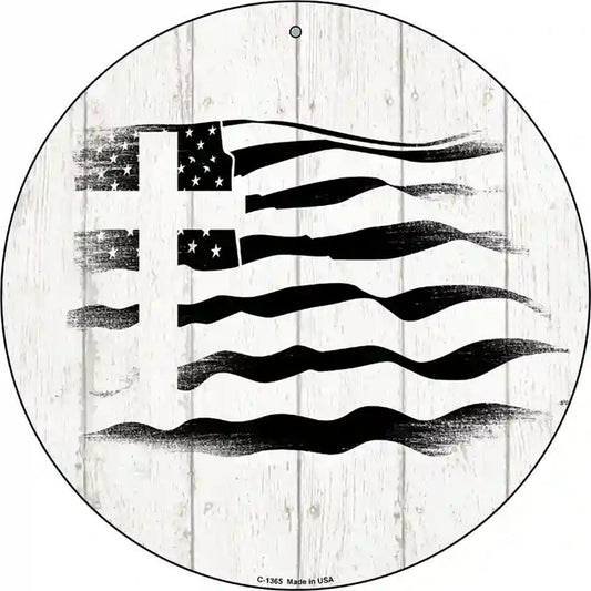 Christian Flag Novelty Metal Circular Sign
