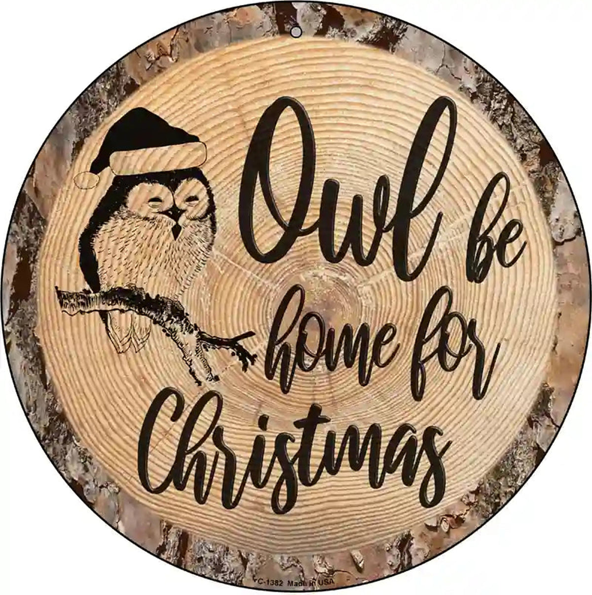 Owl Be Home Novelty Metal Circular Sign