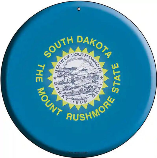 South Dakota State Flag Metal Circular Sign