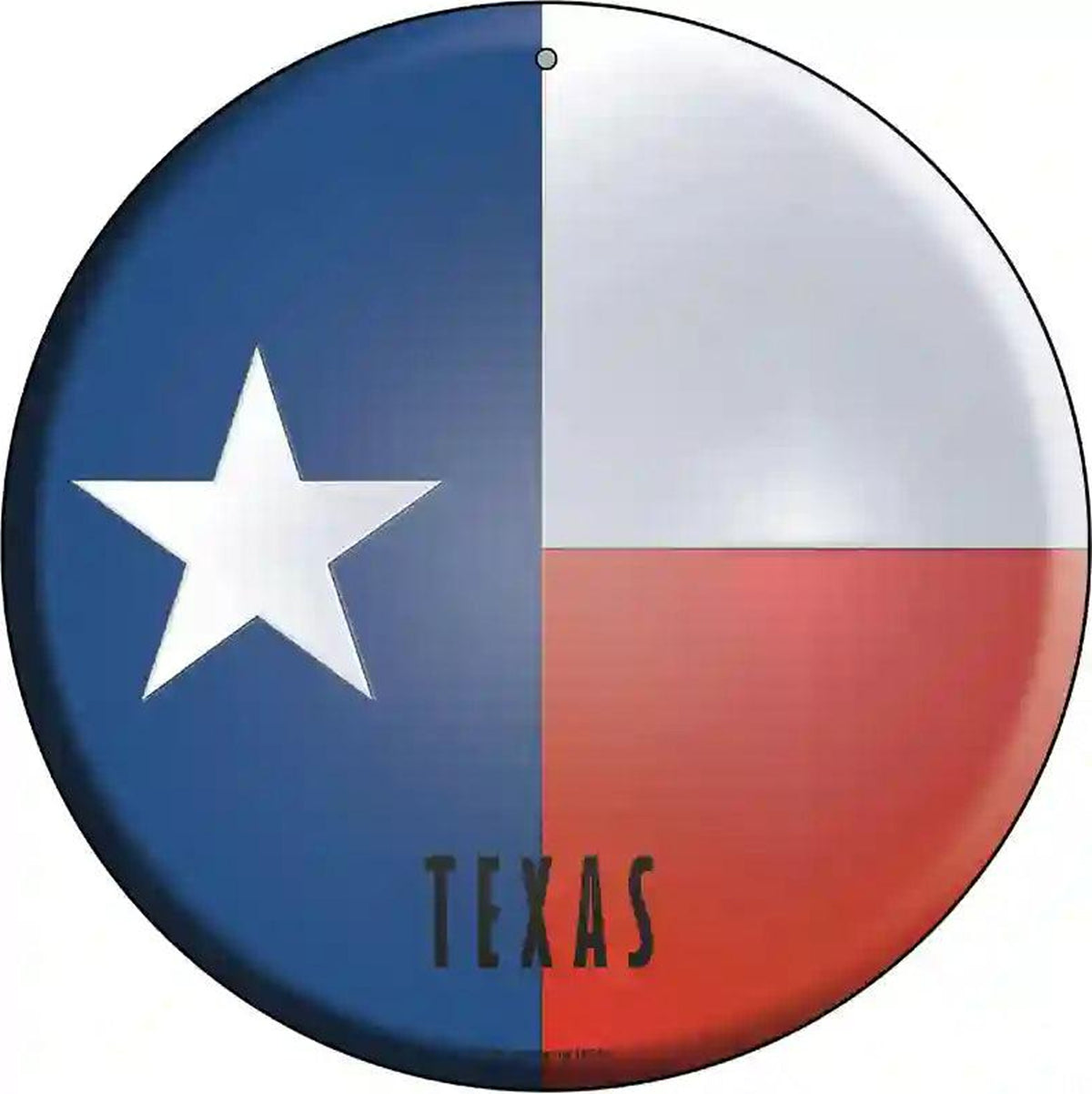Texas State Flag Metal Circular Sign