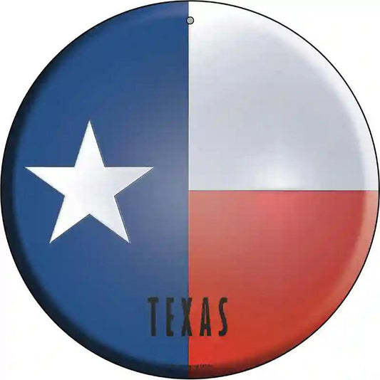 Texas State Flag Metal Circular Sign