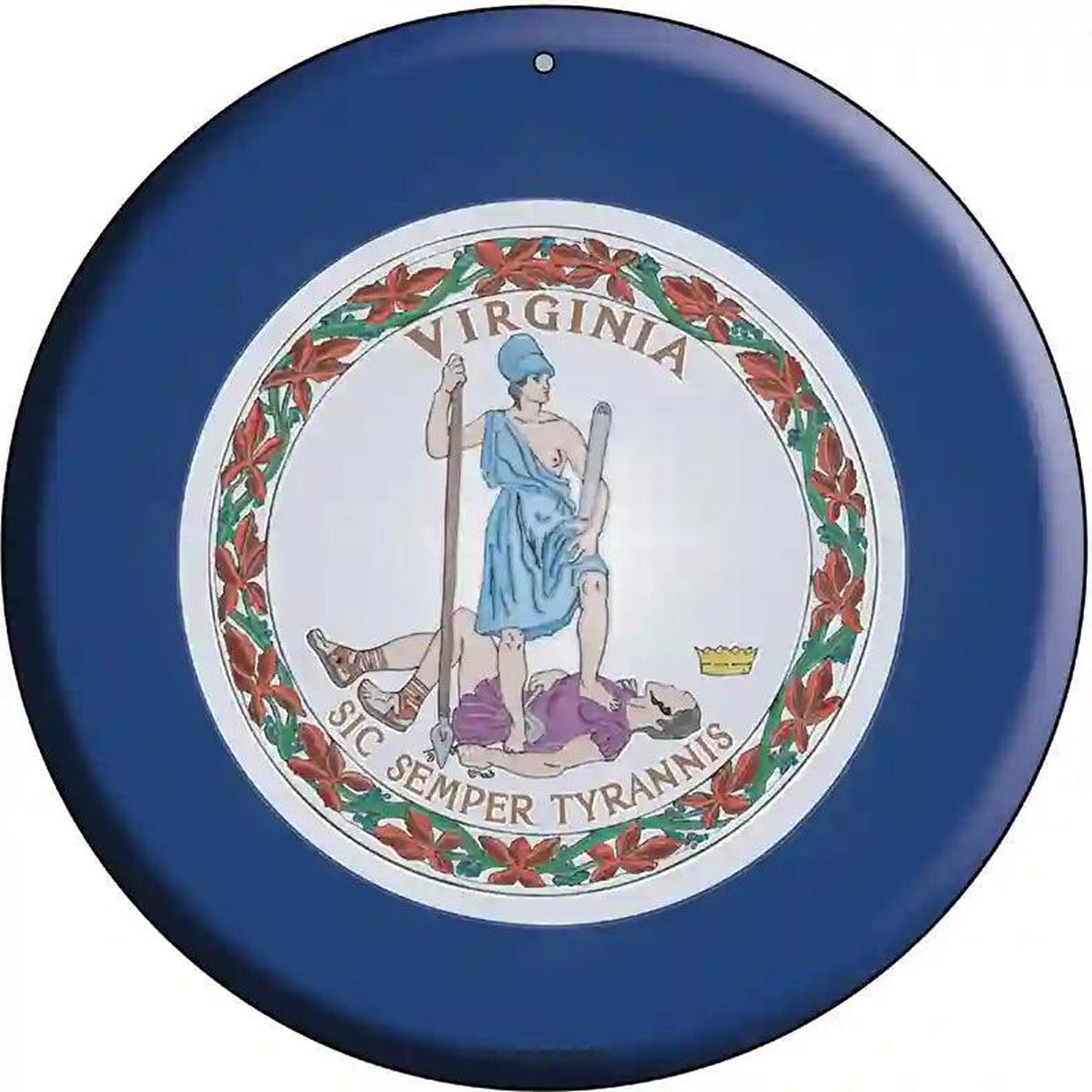 Virginia State Flag Metal Circular Sign