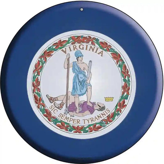 Virginia State Flag Metal Circular Sign