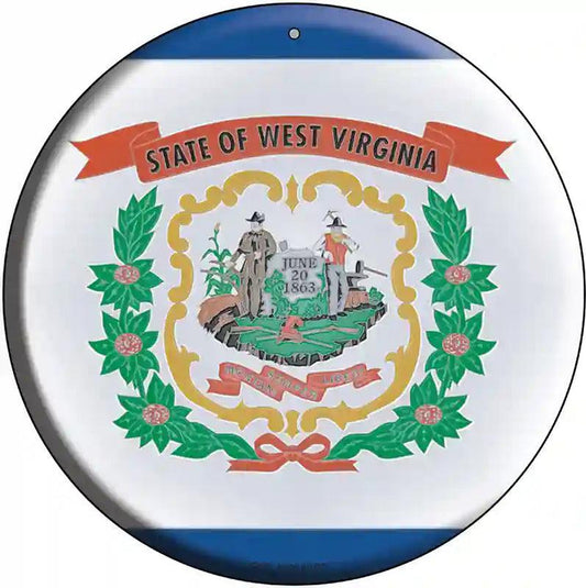 West Virginia State Flag Metal Circular Sign