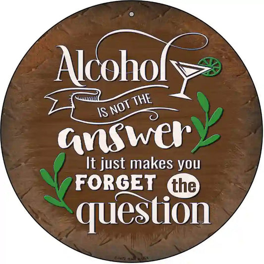 Forget The Question Novelty Metal Circular Sign