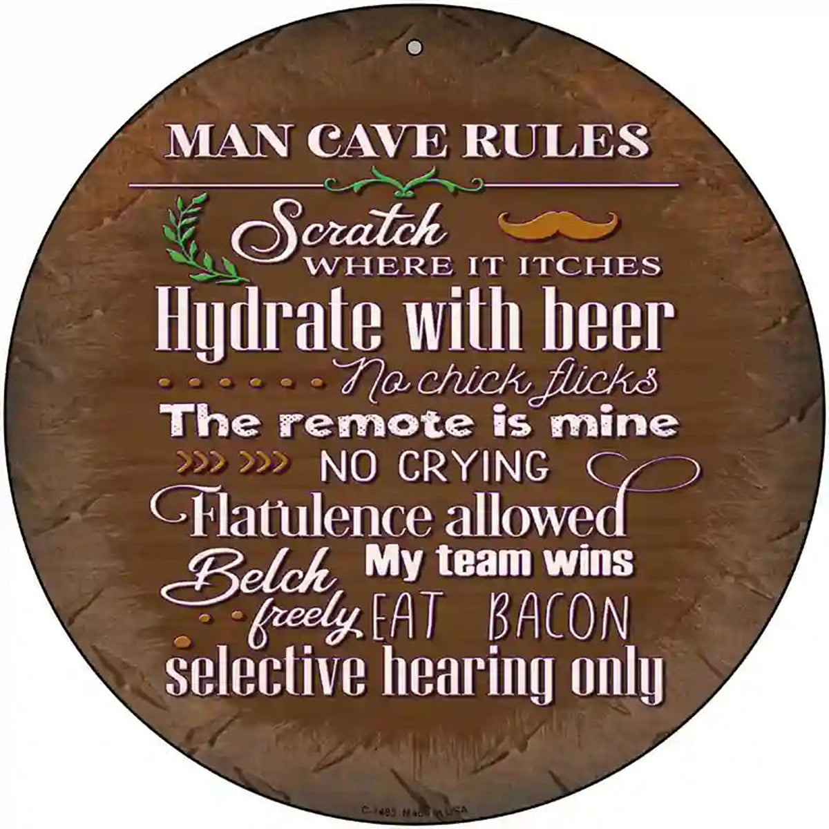 Hydrate With Beer Novelty Metal Circular Sign