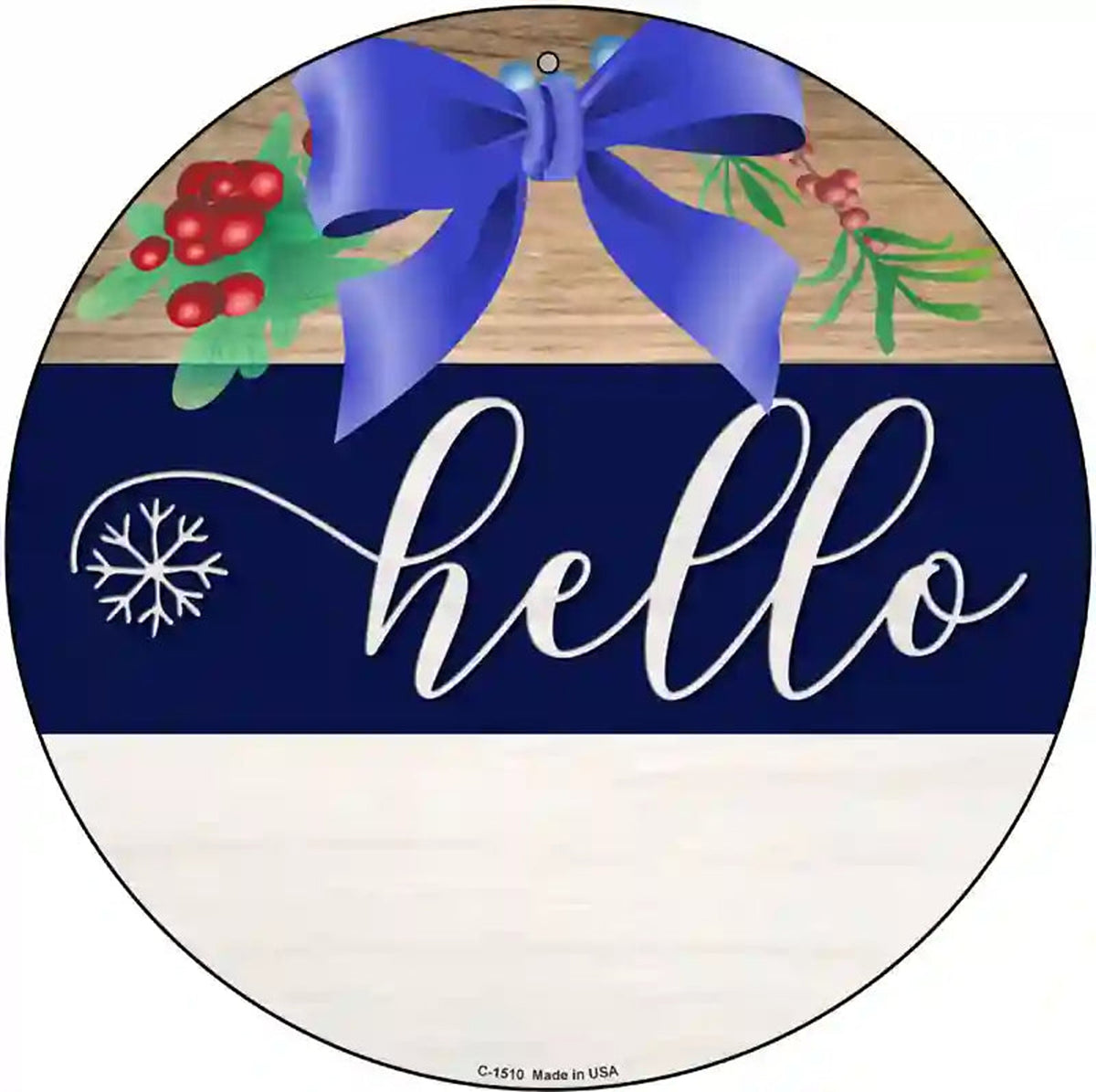 Hello Bow Novelty Metal Circle Sign