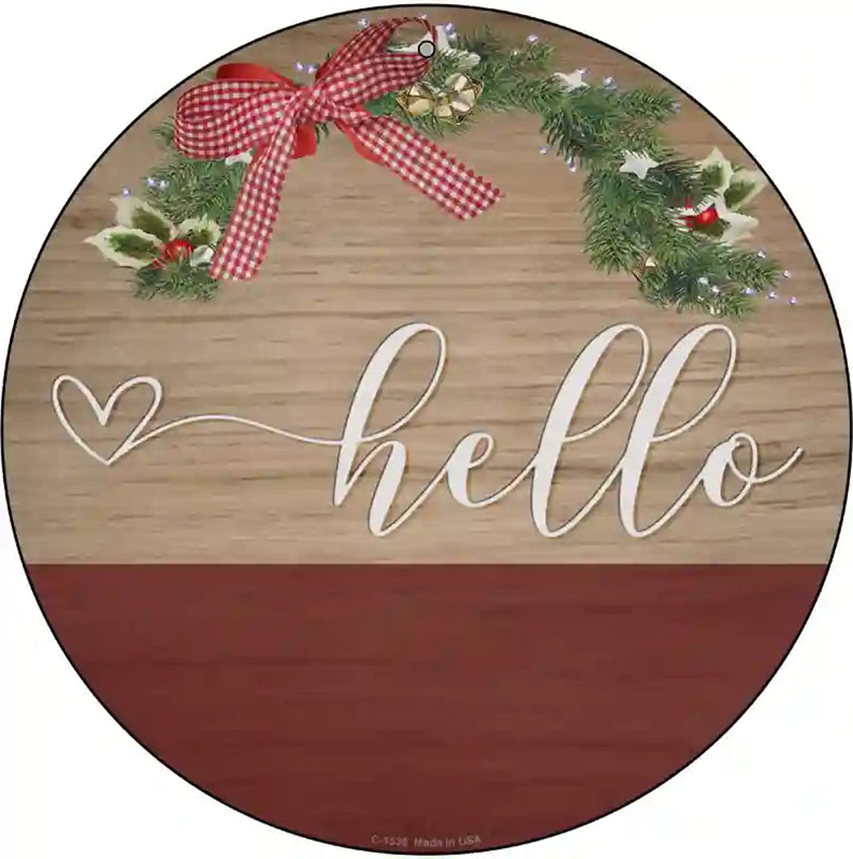 Heart Hello Novelty Metal Circle Sign
