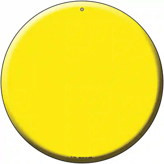 Yellow Novelty Metal Circular Sign