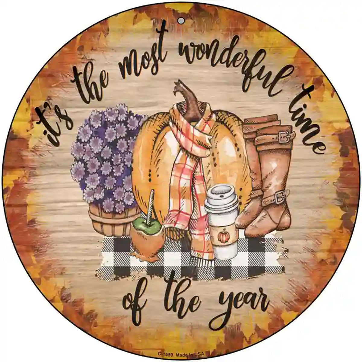 Wonderful Time Of Year Novelty Metal Circle Sign