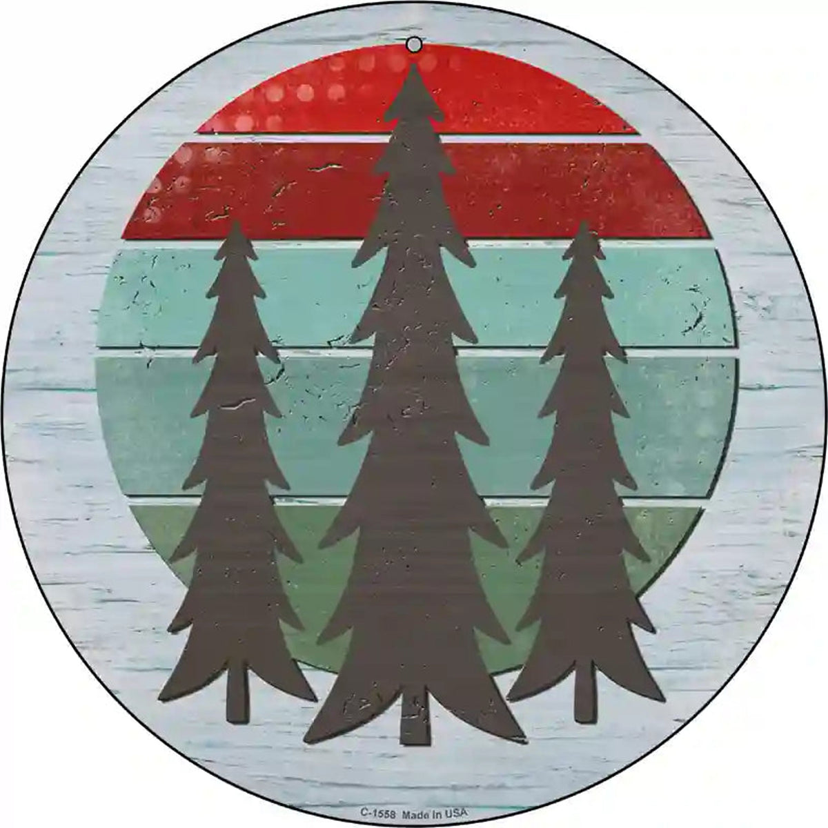 Three Trees Novelty Metal Circle Sign