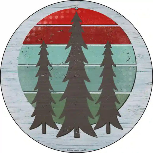 Three Trees Novelty Metal Circle Sign