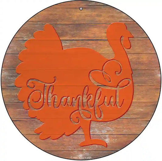 Thanksgiving Turkey Novelty Metal Circle Sign