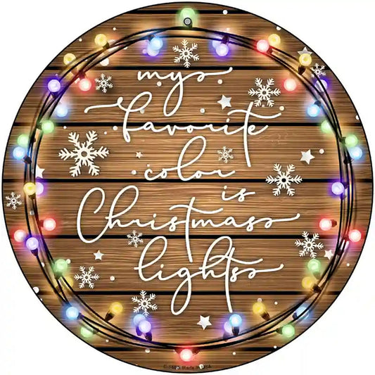 Christmas Lights Novelty Metal Circle Sign