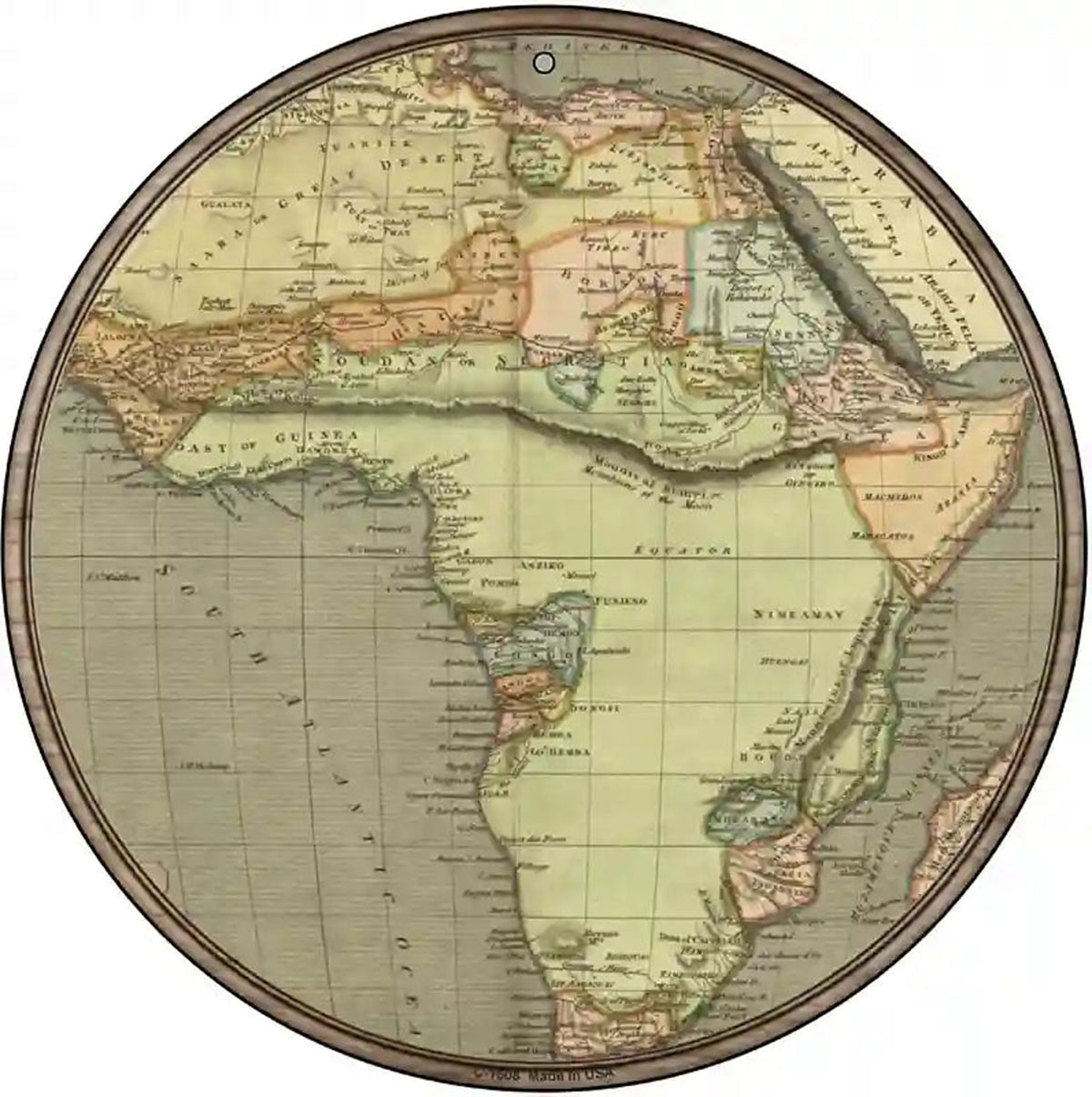Africa Map Novelty Metal Circle Sign