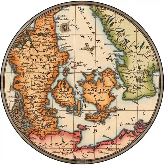 Denmark Map Novelty Metal Circle Sign