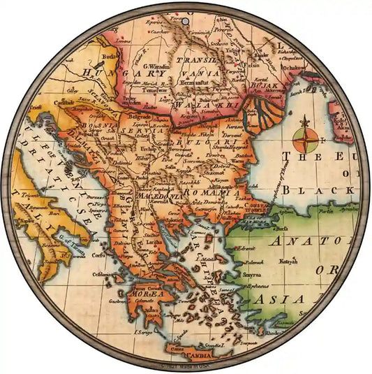 Former Yugoslavia Map Novelty Metal Circle Sign