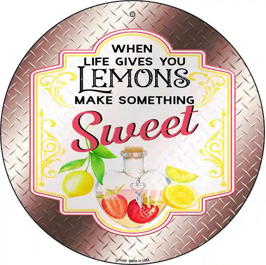 Make Something Sweet Burgundy Novelty Metal Circle Sign