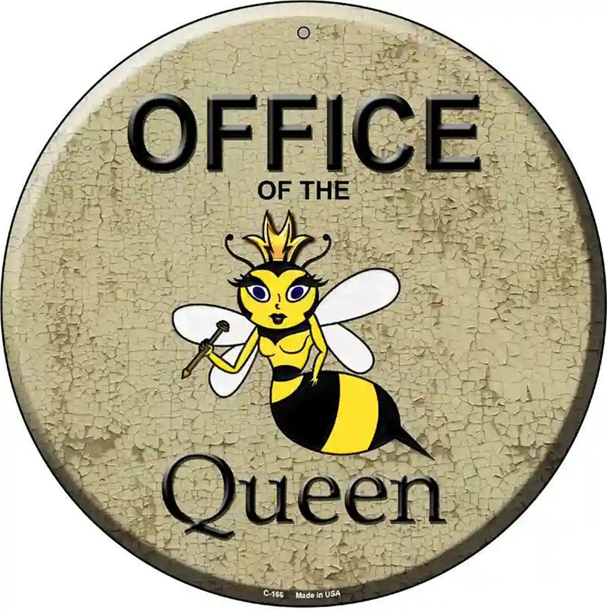 Office of the Queen Metal Circular Sign