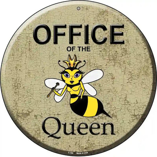 Office of the Queen Metal Circular Sign