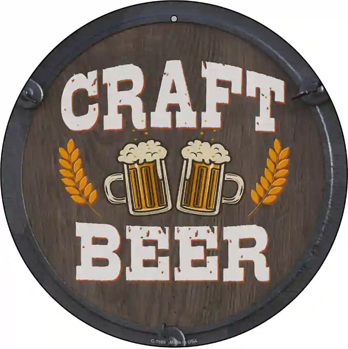 Craft Beer Novelty Metal Circular Sign