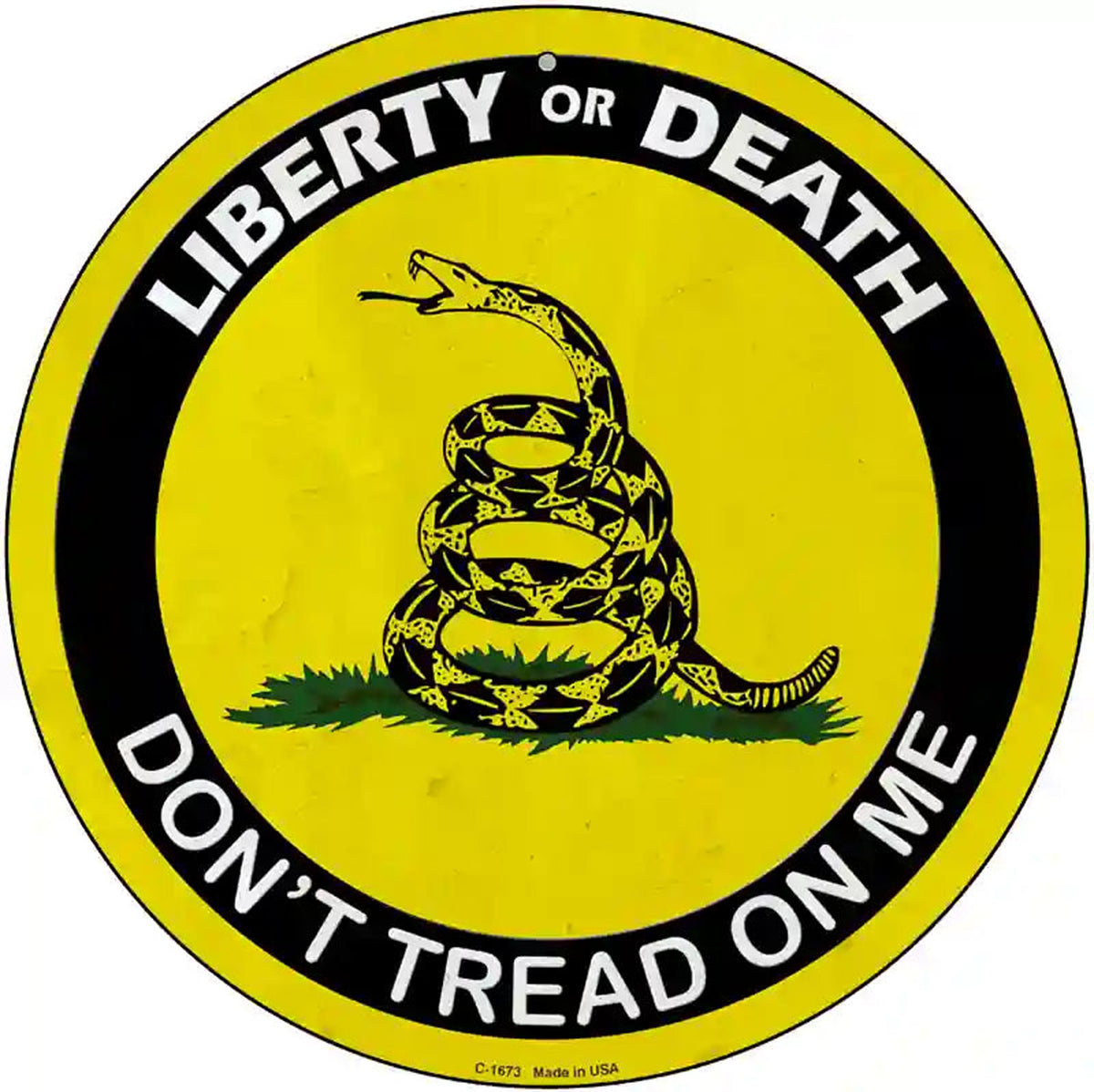 Liberty Or Death Gadsden Novelty Metal Circular Sign