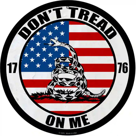 1776 US Flag Gadsden Novelty Metal Circular Sign