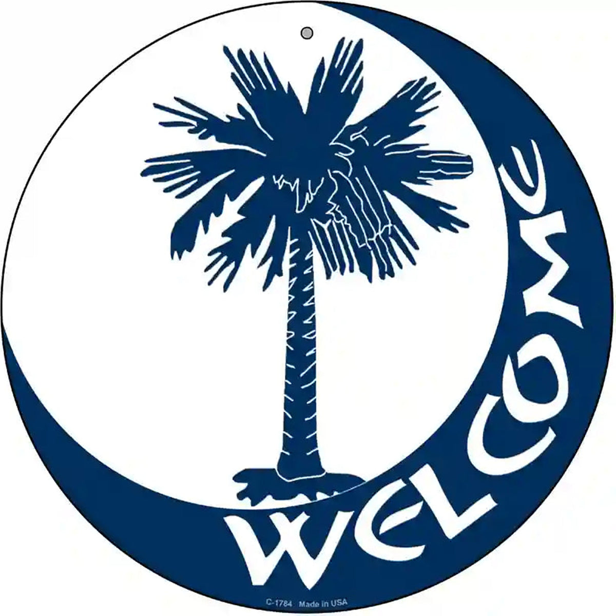 Welcome South Carolina Flag Novelty Metal Circle Sign