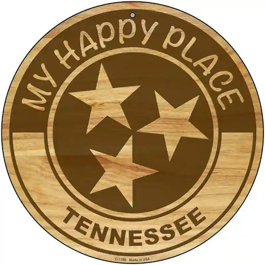 My Happy Place Tristar Tennessee Novelty Metal Circle Sign