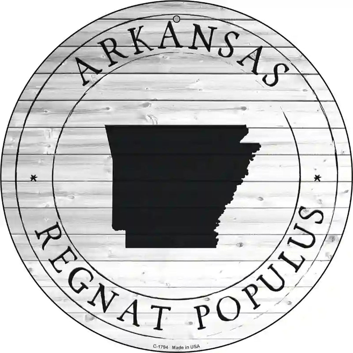 Arkansas Regnat Populus Novelty Metal Circle Sign
