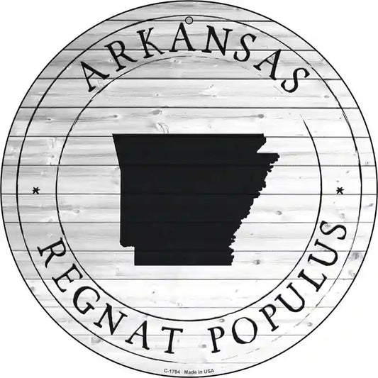 Arkansas Regnat Populus Novelty Metal Circle Sign