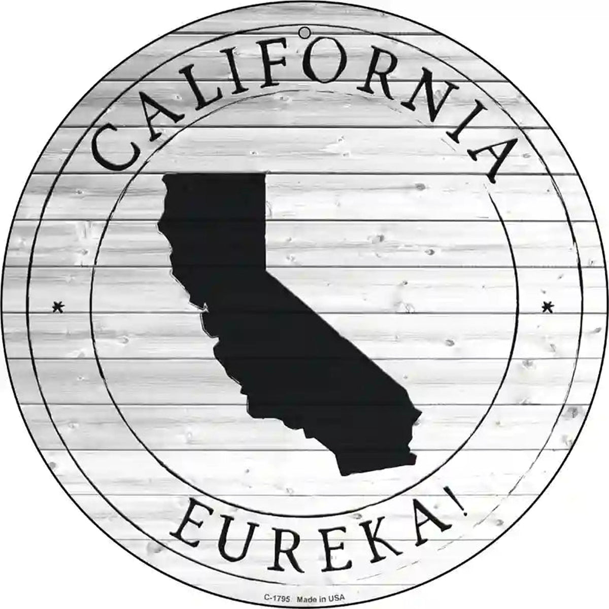 California Eureka Novelty Metal Circle Sign