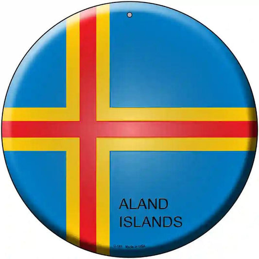Aland Islands Country Novelty Metal Circular Sign