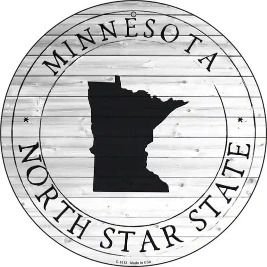 Minnesota North Star State Novelty Metal Circle Sign