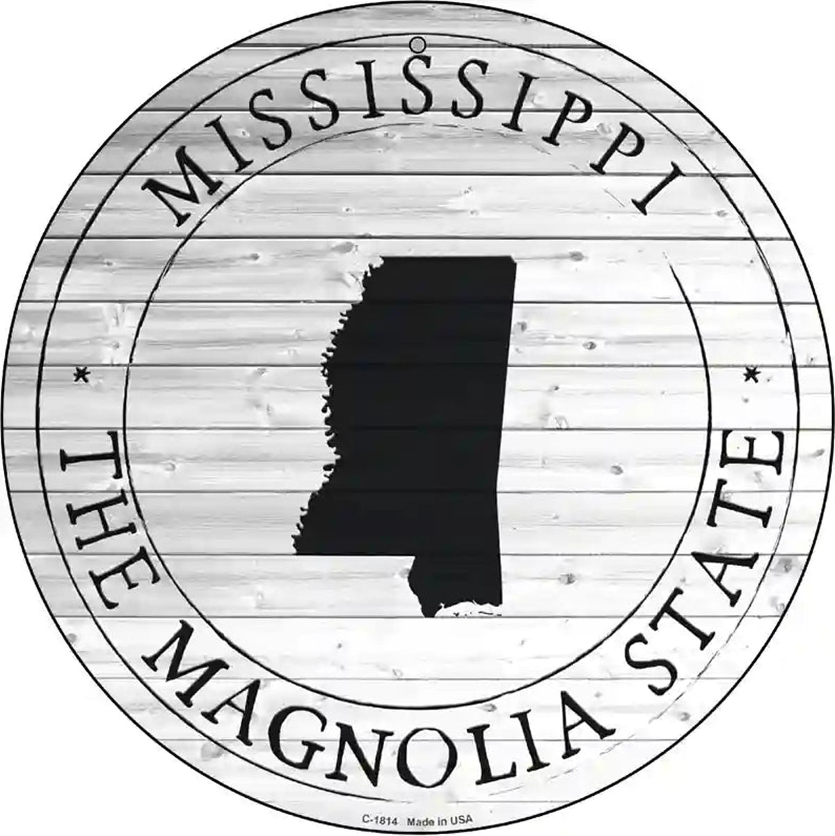 Mississippi Magnolia State Novelty Metal Circle Sign