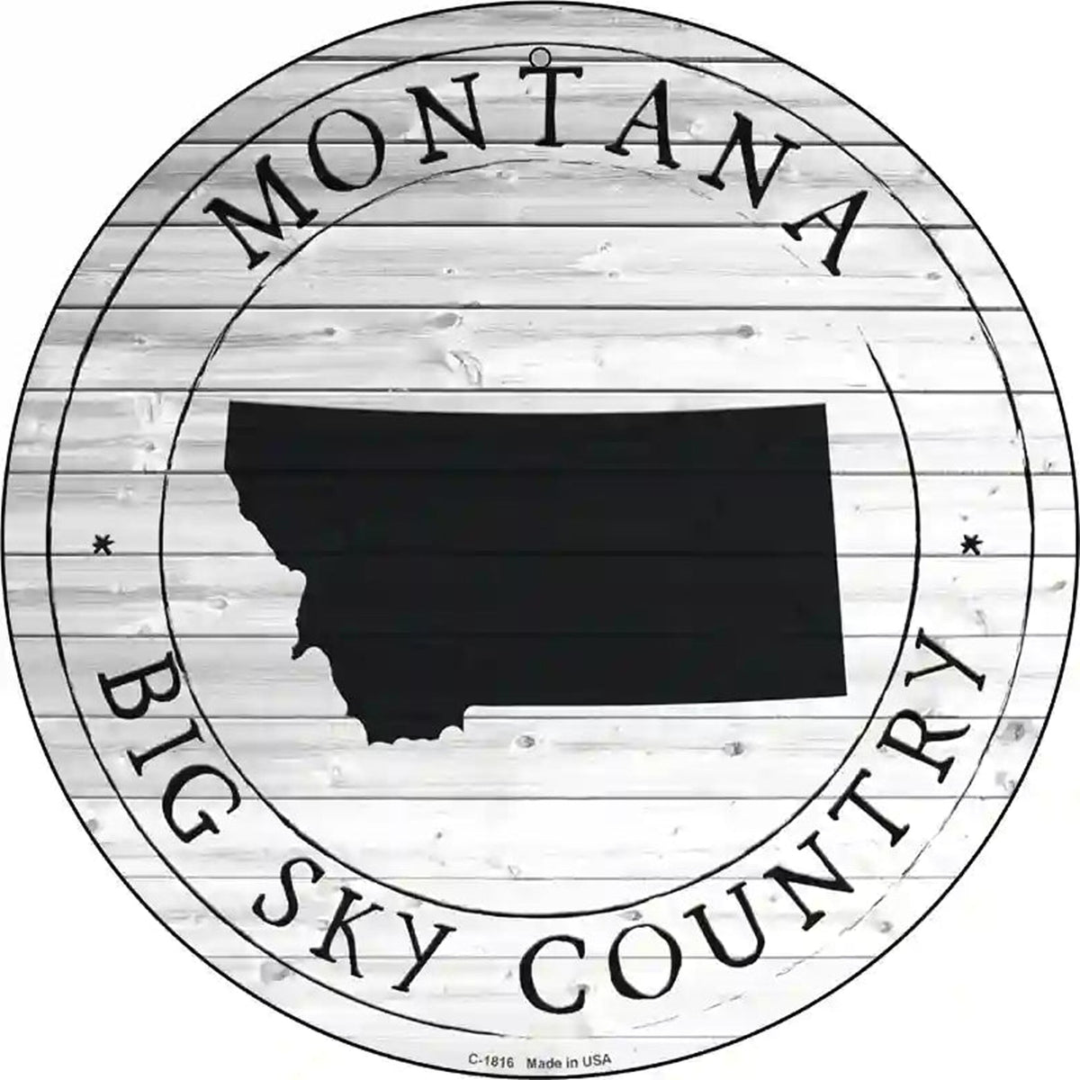 Montana Big Sky Country Novelty Metal Circle Sign