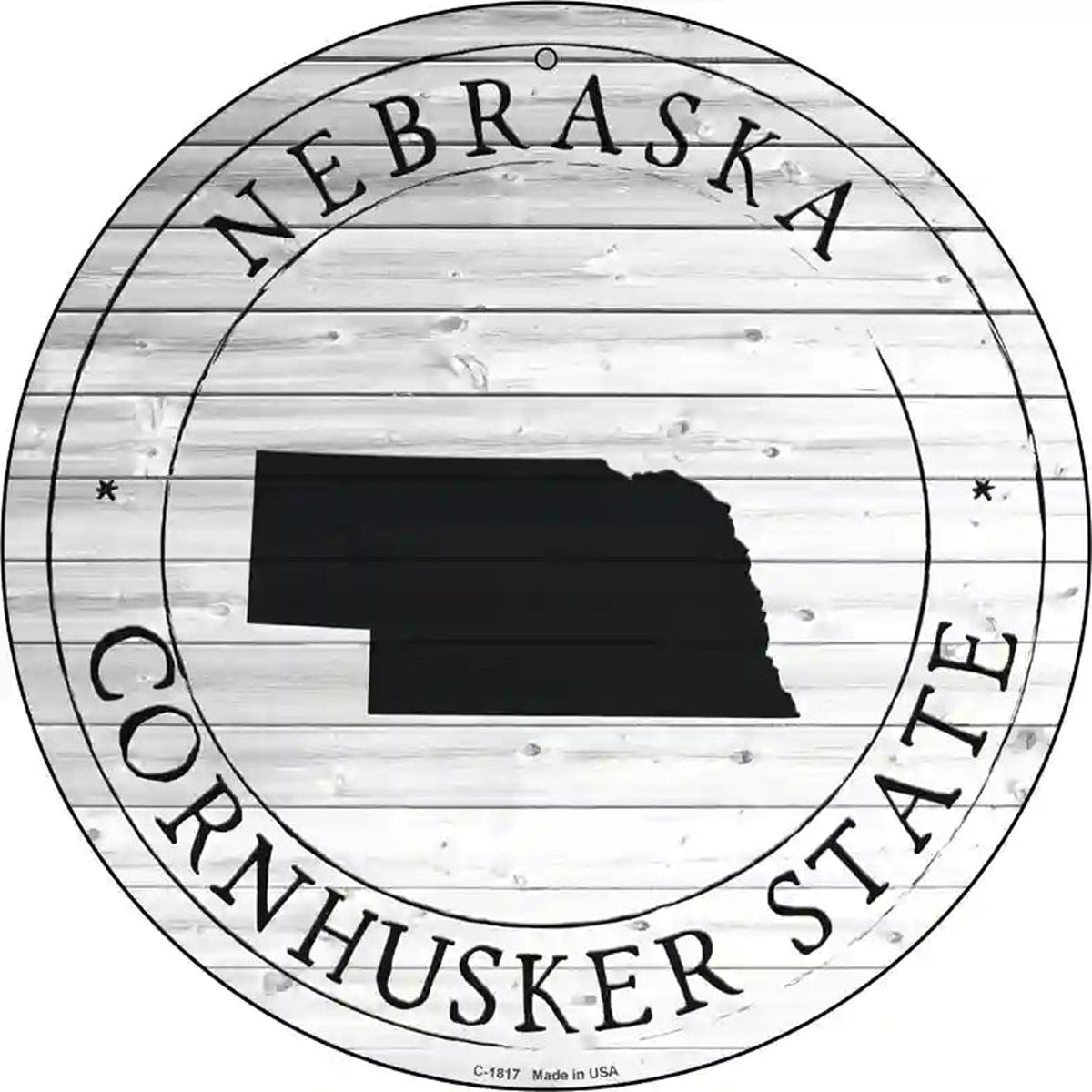 Nebraska Cornhusker State Novelty Metal Circle Sign